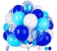Ousuga Palloncini Blu Bianchi, 30 Pezzi 12 Pollici Azzurri Royal Opachi Coriandoli per Ragazzi Uomini Compleanno Matrimonio Battesimo Anniversario Baby Shower Laurea Decorazioni