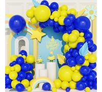 Ousuga Palloncini Blu Giallo, 111 Pezzi Blu Scuro Giallo Arco Palloncino Kit Donne Uomini Compleanno Matrimonio Anniversario Baby Shower Fidanzamento San Valentino Proposta Festa Laurea Decorazioni