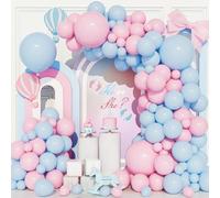 Ousuga Palloncini Rosa Blu, 111 Pezzi Pastello Macaron Rosa Blu Arco Palloncino Kit Ragazza Femmine Festa Compleanno Matrimonio Baby Shower Genere Rivelare Battesimo Bambino Fidanzamento Decorazioni