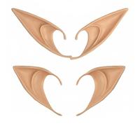 Ousuwo 2 paia di orecchie da elfo marroni, 10 cm corte e lunghe 12 cm, in morbido lattice, accessori per cosplay per adulti e bambini, perfetti per Halloween, feste in maschera, LARP e costumi per