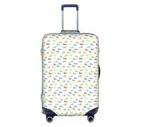 OUSXC Conigli in diverse pose che saltano e corrono trolley. La copertura protettiva è adatta per bagagli di dimensioni comprese tra 45,7 e 81,7 cm, bianco, Large