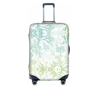 OUSXC Custodia protettiva per trolley con alghe verdi e blu marina, adatta per bagagli di dimensioni comprese tra 45,7 e 81,7 cm, bianco, Medium