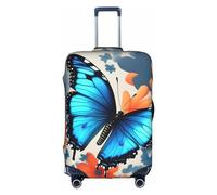 OUSXC La copertura protettiva per trolley con farfalla blu è adatta per bagagli di dimensioni comprese tra 45,7 e 81,7 cm, bianco, Medium