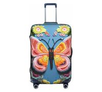 OUSXC La copertura protettiva per trolley con farfalla ricamata è adatta per bagagli di dimensioni comprese tra 45,7 e 81,7 cm, bianco, X-Large