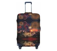 OUSXC La copertura protettiva per trolley con fuochi d'artificio è adatta per bagagli di dimensioni comprese tra 45 e 81 cm, bianco, X-Large