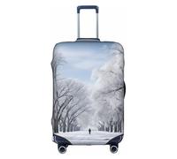 OUSXC La copertura protettiva per trolley con neve che cade nel parco è adatta per bagagli di dimensioni comprese tra 45,7 e 81,7 cm, bianco, Large