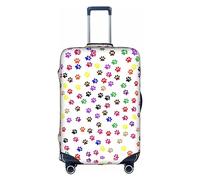 OUSXC La copertura protettiva per trolley con stampa di zampe è adatta per bagagli di dimensioni comprese tra 45,7 e 81,7 cm, bianco, Large