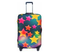 OUSXC La copertura protettiva per trolley con stelle arcobaleno colorate è adatta per bagagli di dimensioni comprese tra 45,7 e 81,7 cm, bianco, Small