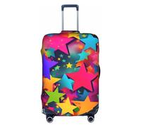 OUSXC La copertura protettiva per trolley con stelle arcobaleno è adatta per bagagli di dimensioni comprese tra 45,7 e 81,7 cm, bianco, Medium