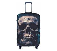 OUSXC La copertura protettiva per trolley con teschio e stelle è adatta per bagagli di dimensioni comprese tra 45,7 e 81,7 cm, bianco, X-Large