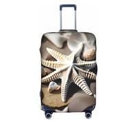 OUSXC La copertura protettiva per trolley da spiaggia con conchiglie e stelle marine è adatta per bagagli di dimensioni comprese tra 45,7 e 81,7 cm, bianco, Large