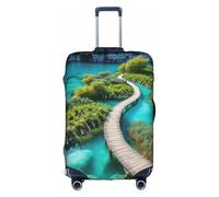 OUSXC La copertura protettiva per trolley del parco nazionale dei laghi di Plitvice è adatta per bagagli di dimensioni comprese tra 45 e 81 cm, bianco, X-Large