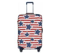 OUSXC La copertura protettiva per trolley e valigie con bandiera a stelle rosse e bianche è adatta per bagagli di dimensioni comprese tra 45 e 81 cm, bianco, Large