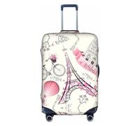OUSXC La Torre di Parigi e una valigia per trolley da bicicletta è adatta per bagagli di dimensioni comprese tra 45,7 e 81,7 cm, bianco, Medium