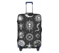 OUSXC Supernatural Symbols - Copertura protettiva per trolley con 2 ruote, adatta per bagagli di dimensioni comprese tra 45,7 e 81,7 cm, colore: Nero, bianco, X-Large