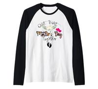 Out First Mothers Day Together Floral Est 2025 Festa della mamma Maglia con Maniche Raglan