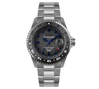 Out of Order GMT TOKYO ULTRA BRUSHED Acciaio Swiss Quarzo Blu Grigio Data Orologio Uomo