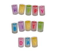 Out of the blue 181027 Set da 13 Candele Colorate in Vasetto, Modello Happy Birthday, Multicolore, 46x4x4.5 cm, 530 unità