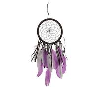 Out of the blue - Acchiappasogni colorato in Marrone e Viola, con Piume e Perline, ca. 22 x 54 cm