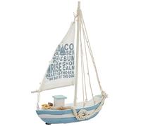 Out of the blue - Barca a vela, in legno, multicolore, 21,5 x 28 cm