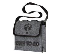 Out of the Blue Beer to go - Borsa per bottiglie di birra con 3 bottiglie, grigio., 18,5·21·7cm, Borsa a tracolla grigia Beer to go