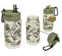 Out of the blue Borraccia a forma di dinosauro, con cannuccia e moschettone, per ca. 450 ml, altezza: ca. 16 cm