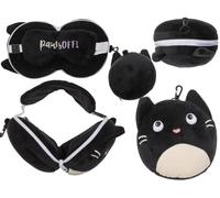Out of the blue Cuscino da viaggio in peluche con maschera, gatto, ca. 16,5 x 13,5 x 10,5 cm