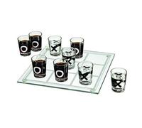 Out of the blue Gioco da bere in vetro Piattola Tic Tac Toe, 22 x 5 cm, Blu, Unisex, All Ages