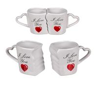 Out of the blue - "I love you set of 2 mugs, 8.5 x 9 cm, heart shaped handles