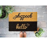 Out of the Blue KG OOTB Zerbino Hello/Goodbye in fibra di cocco per ingresso esterno, antiscivolo, dimensioni 60 x 40 x 1,5 cm