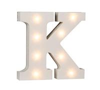 Out of the Blue, lettera K, illuminata di blu, con 8 LED