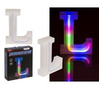 Out of the blue Lettera luminosa al neon L, altezza: 16 cm, per 2 micro batterie AAA, in confezione regalo