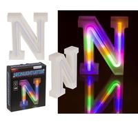 Out of the blue Lettera luminosa al neon N, altezza: 16 cm, per 2 micro batterie AAA, in confezione regalo