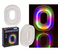 Out of the blue Lettera luminosa al neon O, altezza: 16 cm, per 2 micro batterie AAA, in confezione regalo