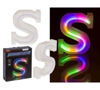 Out of the blue Lettera luminosa al neon S, altezza: 16 cm, per 2 micro batterie AAA, in confezione regalo