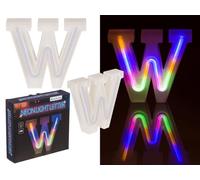 Out of the blue Lettera luminosa al neon W, altezza: 16 cm, per 2 micro batterie AAA, in confezione regalo