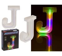 Out of the blue Lettera luminosa neon J, altezza: 16 cm, per 2 micro batterie AAA, in confezione regalo