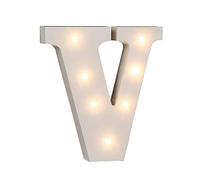 Out of the blue, lettera "V" in legno illuminata, con 7 LED