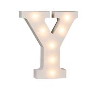 Out of the Blue, lettera Y, illuminata di blu, con 7 LED