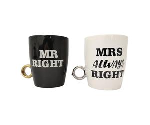 Out of the blue Mr. Right und Mrs. always Right - Tazza da caffè con anello