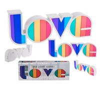 Out of the blue Rainbow Love, ca. 36 x 13,5 cm, per 3 micro batterie (AAA) o USB (con cavo USB), in plastica, in confezione regalo