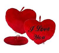 Out of the blue Cuscino-Cuscino a Cuore Rosso/Stampa I Love You/Dimensioni: 36 x 32 cm
