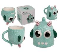 Out of the blue Tazza, mostro, rovesciato, blu, ca. 12 x 14 cm, in dolomite, 500 ml