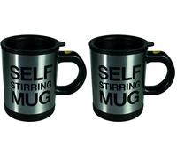 Out of the blue TEMPO DI SALDI Tazza Termica Auto Mescolante Bicchiere Elettrico Automatico Da 350 ML + Tappo (Confezione da 2)