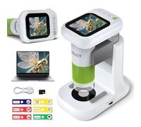 OUTACT Microscopio Digitale Bambini, 2.0 IPS Schermo,50X-1000X Microscopio Portatile con 8 Luci LED, Foto e Video,Regalo di Natale Compleanno Per Bambini a Partire dai 3 Anni