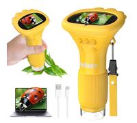 OUTACT Microscopio Digitale Bambini,Microscopio Portatile con 8 LED Regolabili,50-1000X,4 Livelli di Regolazione,con Funzione Foto Video,Giocattoli Educativi STEM da Regalo Educativo per 4-12 Anni