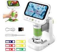 OUTACT Microscopio Portatile Bambini,4.3 Schermo IPS Microscopio Digitale 50-1000X,con 8 LED,Supporto Fotografia e Video,Giocattoli Educativi Stem da Regalo Educativo per 4-12 Anni