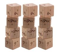 Outanaya 12 Di Apprendimento Dadi A Cinque Linee Pentagramma Nota Gioco Design Didattica E Note Legno Per Mm Teoria Alto Basso E iocattolo Legno