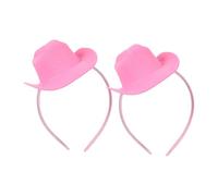Outanaya 2 Pezzi Fascia Capelli Cowgirl Rosa Flessibile Mini Cappello Western per Feste Compleanno Accessorio Donna Ragazza