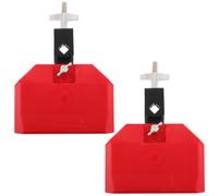 Outanaya 2 Pezzi Set di Sei Campane per Batteria in Plastica e Metallo con Supporto Rinforzato, Compatibilità Versatile e Finitura Rossa Brillante per Sessioni in Studio e Performance